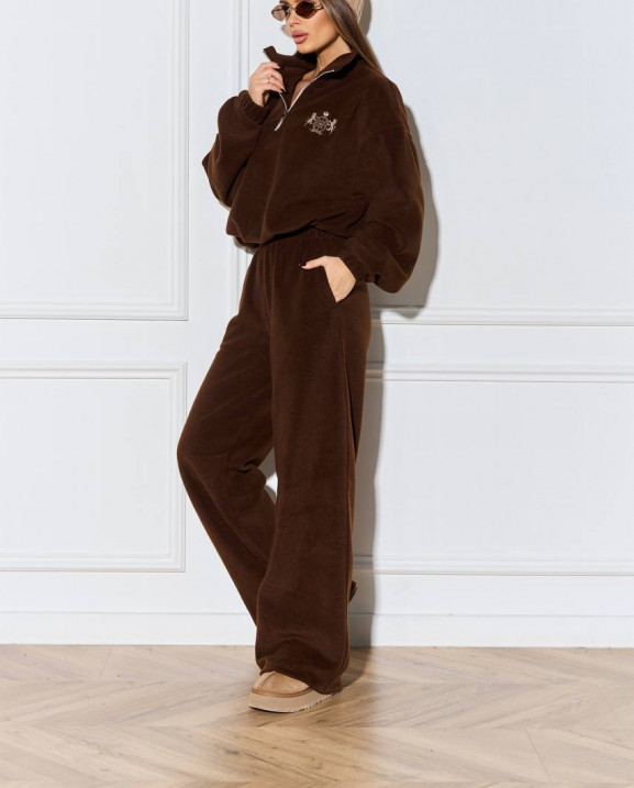 103 Спортивний костюм з поларфлісу на стойці з вишивкою